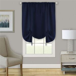 58 x 63 in. Darcy Window Curtain Tie Up Shade - Navy